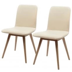Studio Copenhagen Chaises rembourrées Loca (lot de 2) - Cuir Tupi : Crème