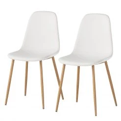 Mørteens Chaise capitonnée Iskmo - Blanc - Lot de 2