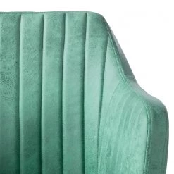 Mørteens Chaise à accoudoirs Leedy IV - Imitation cuir / Chêne massif - Vert menthe - 1 chaise -Chaises Soldes 2022 1000007434 190606 10551000018 GALLERYIMAGES P000000001000007434
