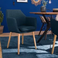 Mørteens Chaises à accoudoirs Nicholas - Tissu Cors: Bleu jean - 1 chaise -Chaises Soldes 2022 1000016018 180920 11445707 MOOD GALLERYIMAGES P000000001000016018 mood