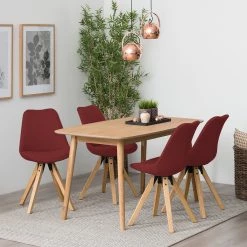 Mørteens Chaises capitonnées Aledas II - Tissu Cors: Rouge foncé - Lot de 2 -Chaises Soldes 2022 1000016100 200618 06293500004 MOOD DETAILS P000000001000016100 mood