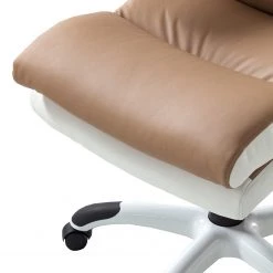 Home24office Fauteuil de direction Loipo II - Imitation cuir - Macchiato / Blanc -Chaises Soldes 2022 1000035445 200930 14010800005 DETAILS P000000001000035445