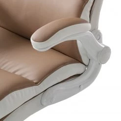 Home24office Fauteuil de direction Loipo II - Imitation cuir - Macchiato / Blanc -Chaises Soldes 2022 1000035445 200930 14011000006 DETAILS P000000001000035445