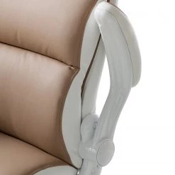 Home24office Fauteuil de direction Loipo II - Imitation cuir - Macchiato / Blanc -Chaises Soldes 2022 1000035445 200930 14011200007 DETAILS P000000001000035445