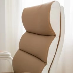 Home24office Fauteuil de direction Loipo II - Imitation cuir - Macchiato / Blanc -Chaises Soldes 2022 1000035445 201012 11053300005 DETAILS P000000001000035445