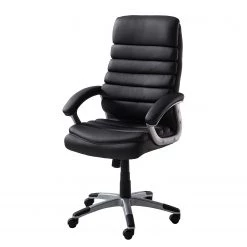 Home24office Fauteuil de direction Hatley - Imitation cuir - Noir