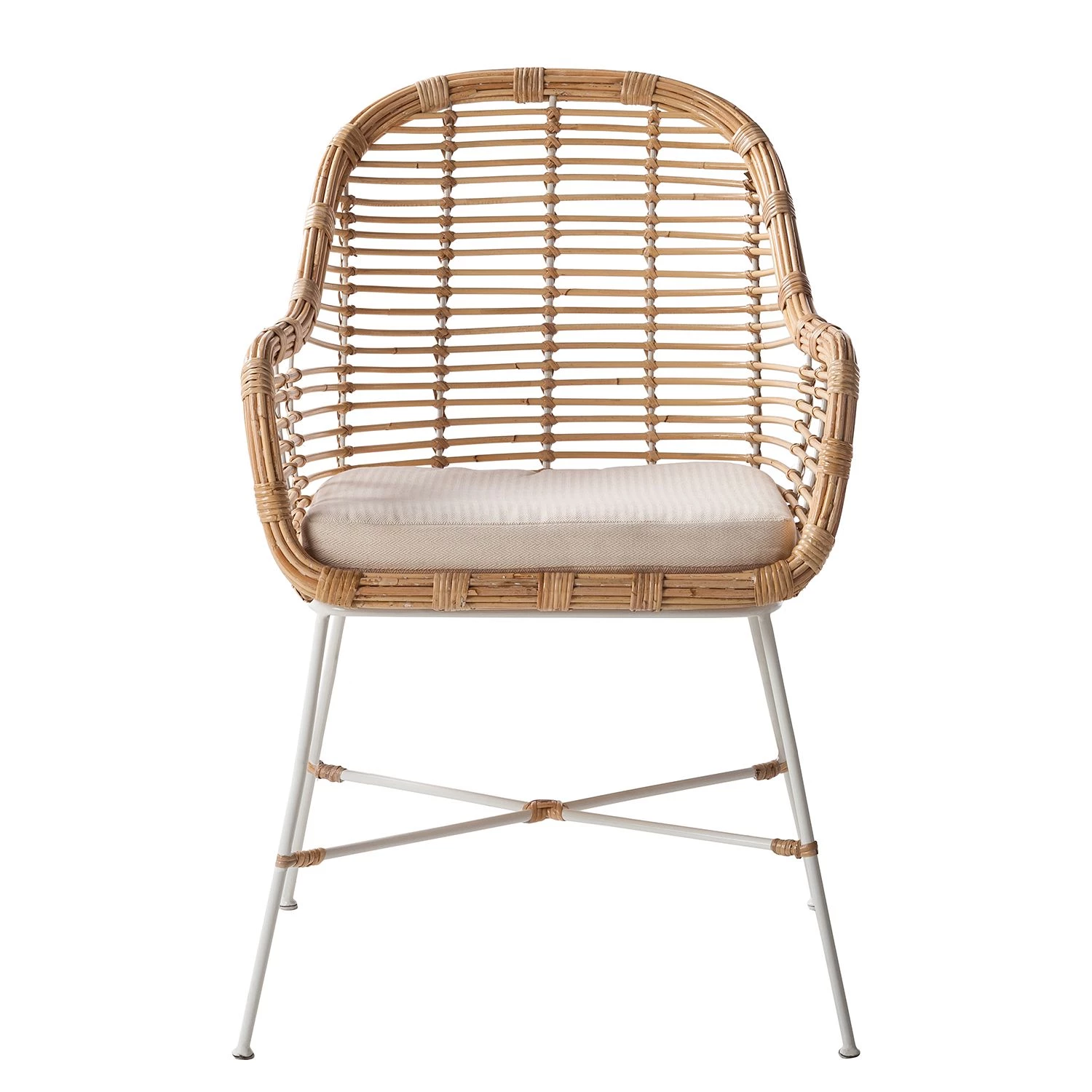 Eva Padberg Collection Chaise Garston (avec coussin d'assise) - Rotin / Métal - Rotin / Blanc 6 Eva Padberg Collection Chaise Garston (avec coussin d'assise) - Rotin / Métal - Rotin / Blanc – Image 4