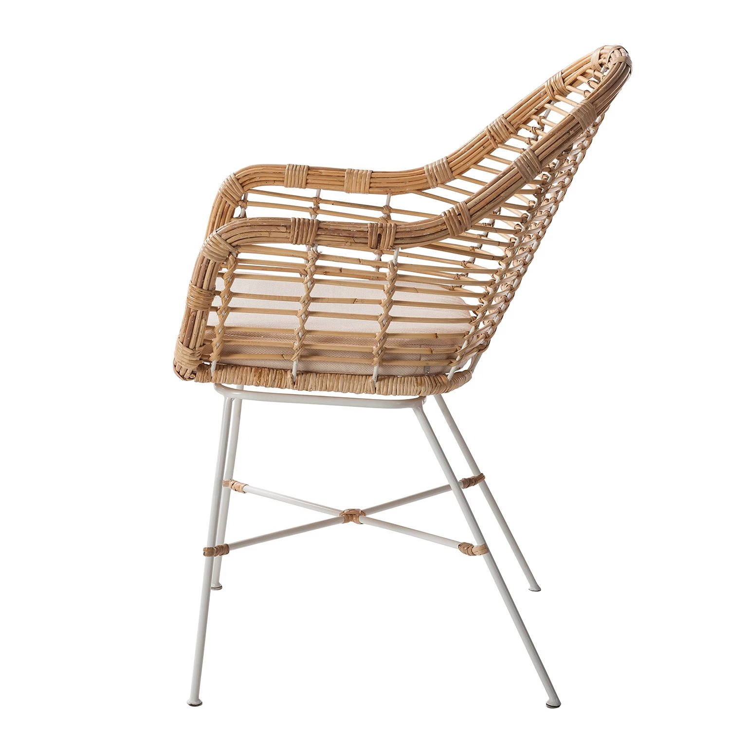 Eva Padberg Collection Chaise Garston (avec coussin d'assise) - Rotin / Métal - Rotin / Blanc 7 Eva Padberg Collection Chaise Garston (avec coussin d'assise) - Rotin / Métal - Rotin / Blanc – Image 5