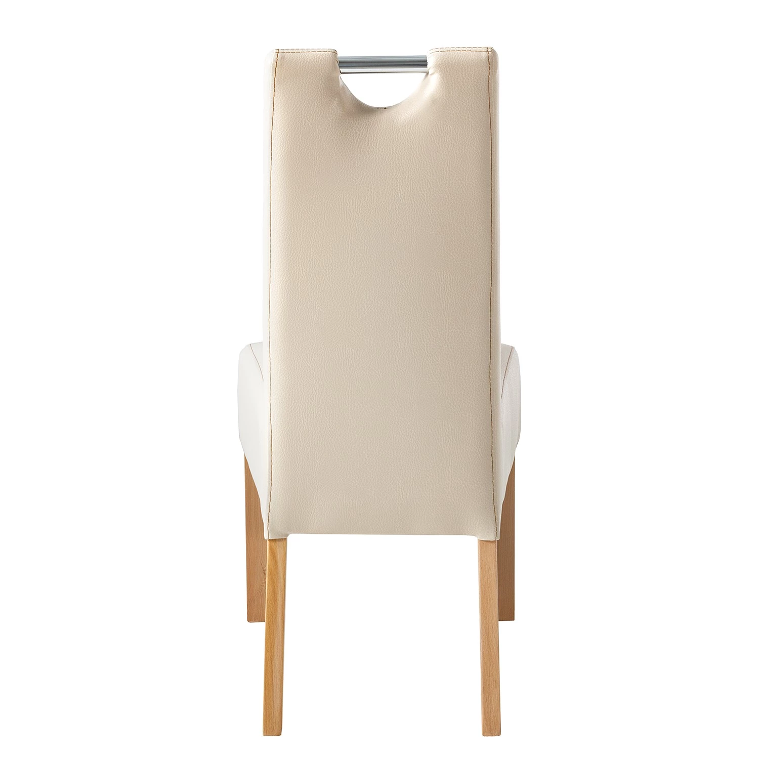 Ars Natura Chaises Lenya (lot de 2) - Imitation cuir beige / Hêtre naturel 6 Ars Natura Chaises Lenya (lot de 2) - Imitation cuir beige / Hêtre naturel – Image 4