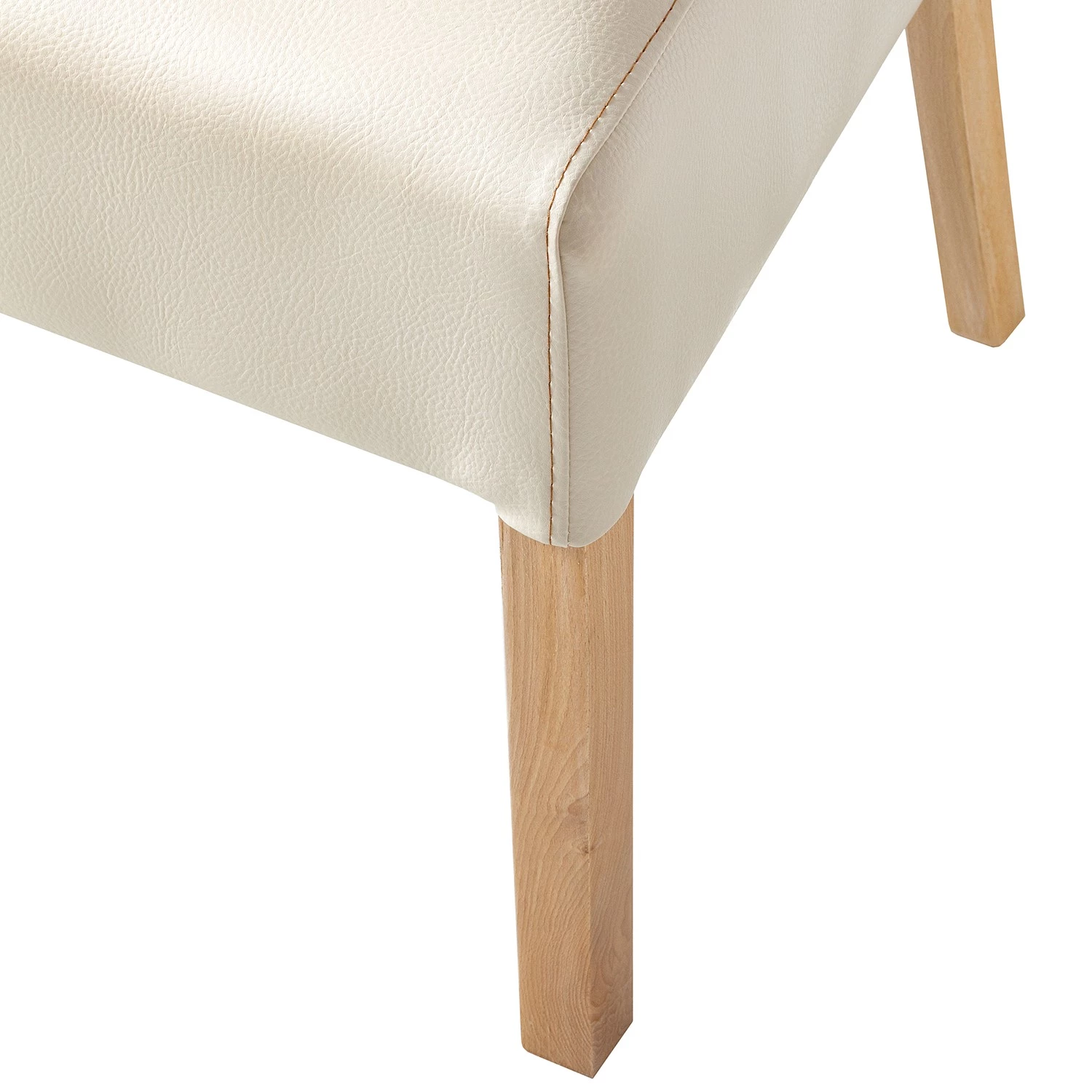 Ars Natura Chaises Lenya (lot de 2) - Imitation cuir beige / Hêtre naturel 9 Ars Natura Chaises Lenya (lot de 2) - Imitation cuir beige / Hêtre naturel – Image 7