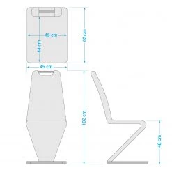 Fredriks Chaise cantilever Amanda II - Noir - Lot de 2 -Chaises Soldes 2022 1000063647 201013 14332600044 SKETCH DETAILS P000000001000063647 sketch