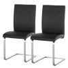 Fredriks Chaises cantilever Augusta I (lot de 2) - Cuir Aude: Noir - Sans accoudoirs -Chaises Soldes 2022 1000064492 190617 09323800010 IMAGE P000000001000064492