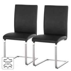 Fredriks Chaises cantilever Augusta I (lot de 2) - Cuir Aude: Noir - Sans accoudoirs -Chaises Soldes 2022 1000064492 190617 12534600002 ICON GALLERYIMAGES P000000001000064492 icon seal