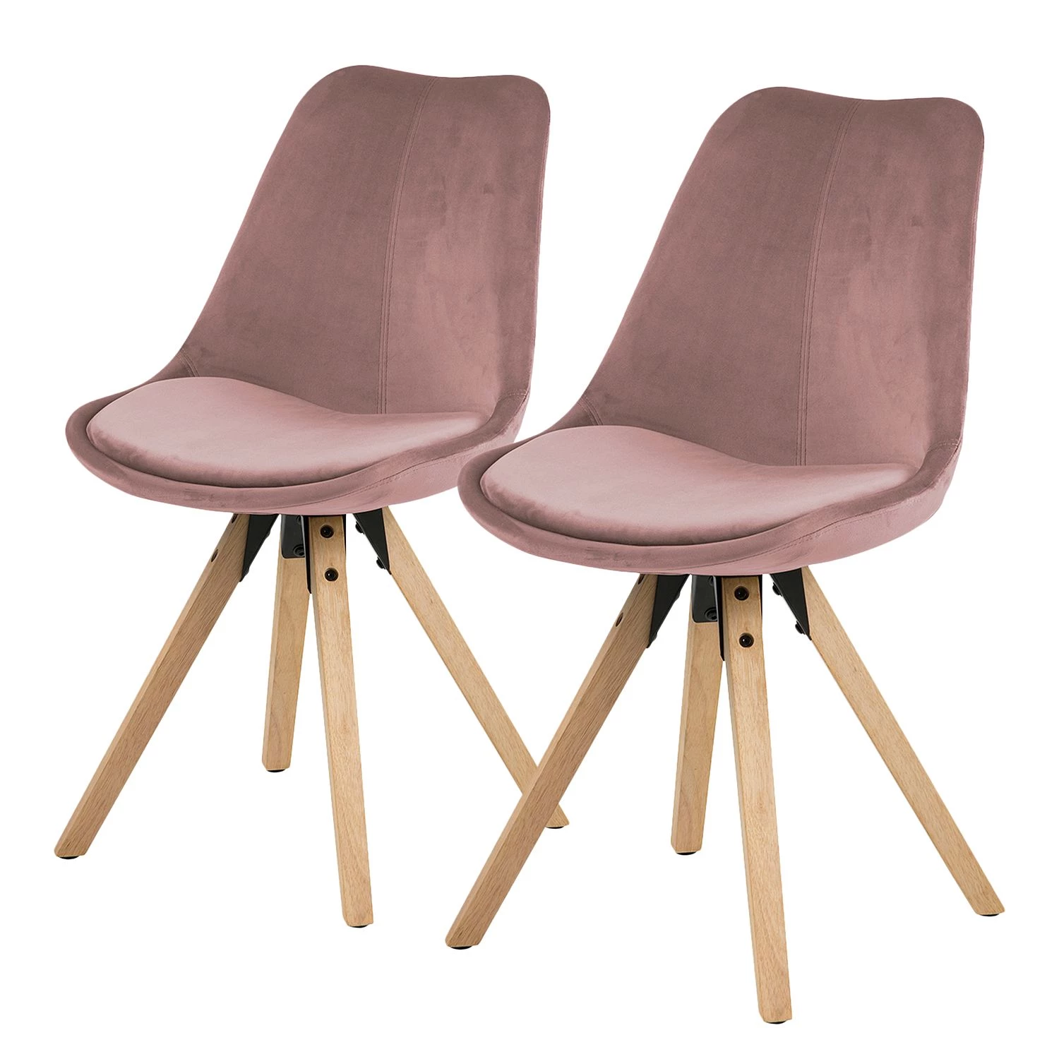 Mørteens Chaises capitonnées Aledas IV - Rose vieilli - Beige - Lot de 2 3 Mørteens Chaises capitonnées Aledas IV - Rose vieilli - Beige - Lot de 2