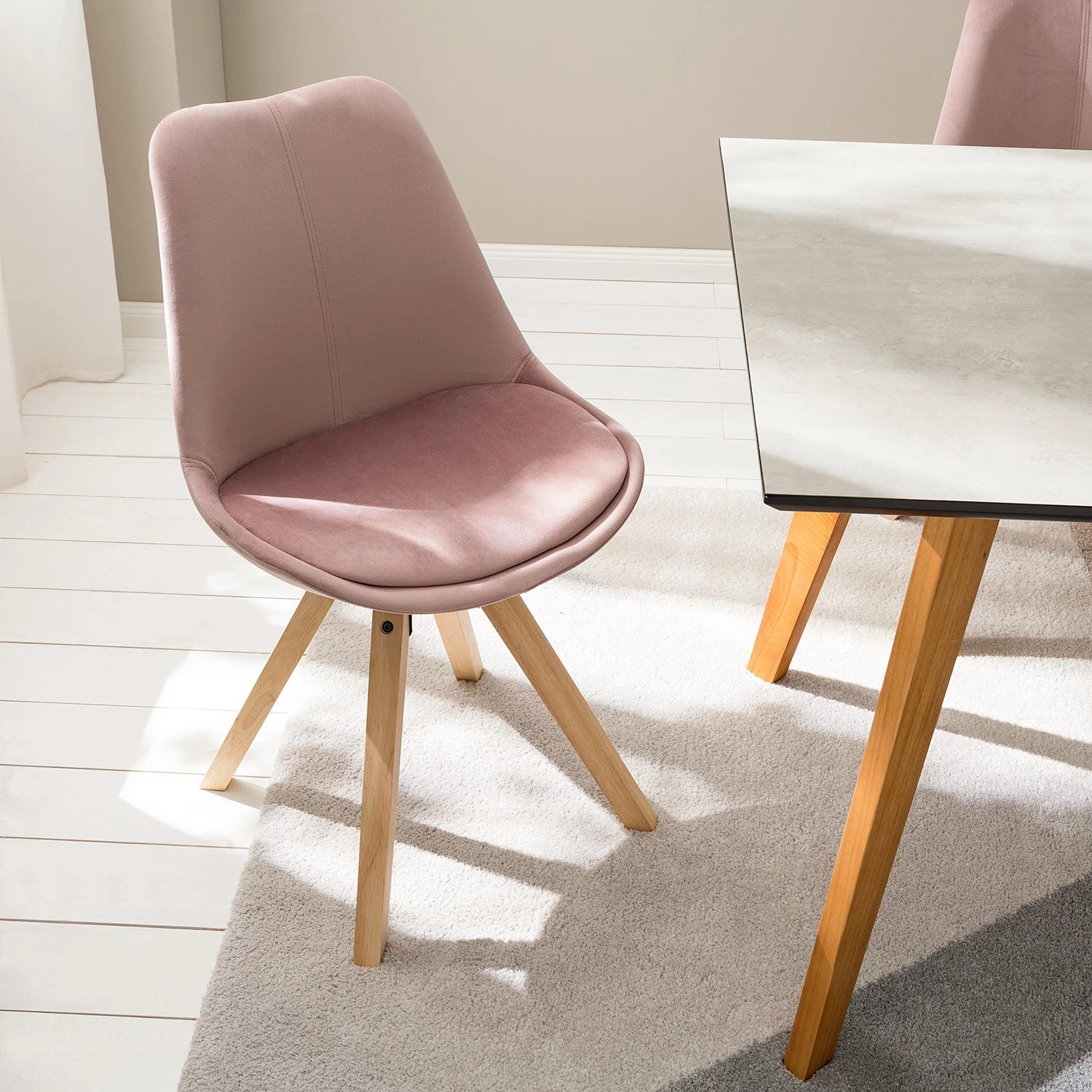 Mørteens Chaises capitonnées Aledas IV - Rose vieilli - Beige - Lot de 2 5 Mørteens Chaises capitonnées Aledas IV - Rose vieilli - Beige - Lot de 2 – Image 3