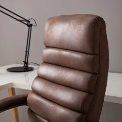 Home24office Fauteuil de direction Hatley II - Microfibre - Marron vintage / Cuivre -Chaises Soldes 2022 1000113520 200819 06101500020 DETAILS P000000001000113520