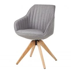 Mørteens Chaise à accoudoirs Ermelo II - rotatif - Tissu / Chêne massif - 1 set