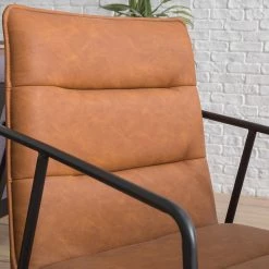 Ars manufacti Chaises à accoudoirs Bex - Imitation cuir / Métal - Marron / Noir -Chaises Soldes 2022 1000123758 190329 07150000015 GALLERYIMAGES P000000001000123758