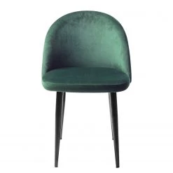 Jack & Alice Chaises capitonnées Jacklin (lot de 2) - Verre / Métal - Noir - Vert -Chaises Soldes 2022 1000123763 180718 07565303 GALLERYIMAGES P000000001000123763