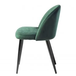 Jack & Alice Chaises capitonnées Jacklin (lot de 2) - Verre / Métal - Noir - Vert -Chaises Soldes 2022 1000123763 180718 07565304 GALLERYIMAGES P000000001000123763