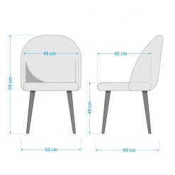 Jack & Alice Chaises capitonnées Jacklin (lot de 2) - Verre / Métal - Noir - Vert -Chaises Soldes 2022 1000123763 200728 10311400001 SKETCH DETAILS P000000001000123763 sketch