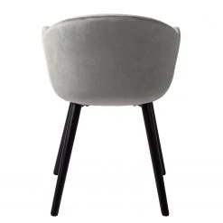 Mørteens Chaise à accoudoirs Hallund II - Velours / Hévéa massif - Noir - Gris -Chaises Soldes 2022 1000123817 181107 10110211 GALLERYIMAGES P000000001000123817