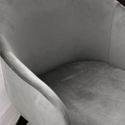 Mørteens Chaise à accoudoirs Hallund II - Velours / Hévéa massif - Noir - Gris -Chaises Soldes 2022 1000123817 190326 13193500010 GALLERYIMAGES P000000001000123817