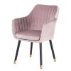 Jack & Alice Chaise avec accoudoirs Leezy G - Chêne massif / Velours - Rose vieilli / Noir -Chaises Soldes 2022 1000123838 190327 07511500007 IMAGE P000000001000123838