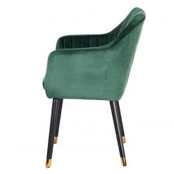 Jack & Alice Chaise avec accoudoirs Leezy G - Chêne massif / Velours - Vert / Noir -Chaises Soldes 2022 1000123847 181030 16260015 GALLERYIMAGES P000000001000123847
