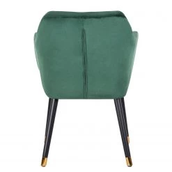 Jack & Alice Chaise avec accoudoirs Leezy G - Chêne massif / Velours - Vert / Noir -Chaises Soldes 2022 1000123847 181030 16260016 GALLERYIMAGES P000000001000123847