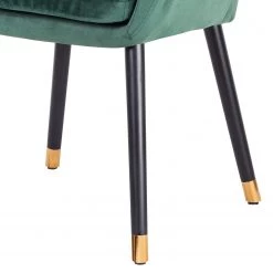 Jack & Alice Chaise avec accoudoirs Leezy G - Chêne massif / Velours - Vert / Noir -Chaises Soldes 2022 1000123847 181120 12334604 GALLERYIMAGES P000000001000123847