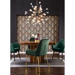 Jack & Alice Chaise avec accoudoirs Leezy G - Chêne massif / Velours - Vert / Noir -Chaises Soldes 2022 1000123847 190212 16361000026 MOOD GALLERYIMAGES P000000001000123847 mood