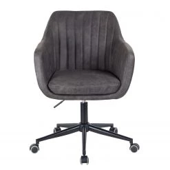 Mørteens Chaise de bureau Leedy - Imitation cuir - Gris vintage/ Noir -Chaises Soldes 2022 1000123850 181030 16260126 GALLERYIMAGES P000000001000123850