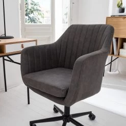 Mørteens Chaise de bureau Leedy - Imitation cuir - Gris vintage/ Noir -Chaises Soldes 2022 1000123850 190130 10525000006 GALLERYIMAGES P000000001000123850