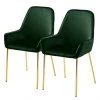 Jack & Alice Chaises capitonnées Evy (lot de 2) - Velours / Métal - Doré - Velours Sua: Vert foncé -Chaises Soldes 2022 1000125820 190130 08544700009 IMAGE P000000001000125820