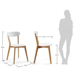 Norrwood Chaises Areia (lot de 2) - Partiellement en chêne massif - Blanc / Chêne -Chaises Soldes 2022 1000128743 180821 08503872 GALLERYIMAGES P000000001000128743