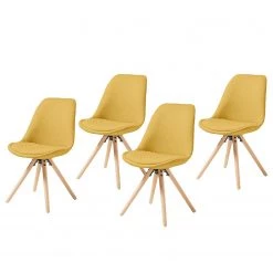 Norrwood Chaises capitonnées Ralf l (lot de 4) - Jaune moutarde