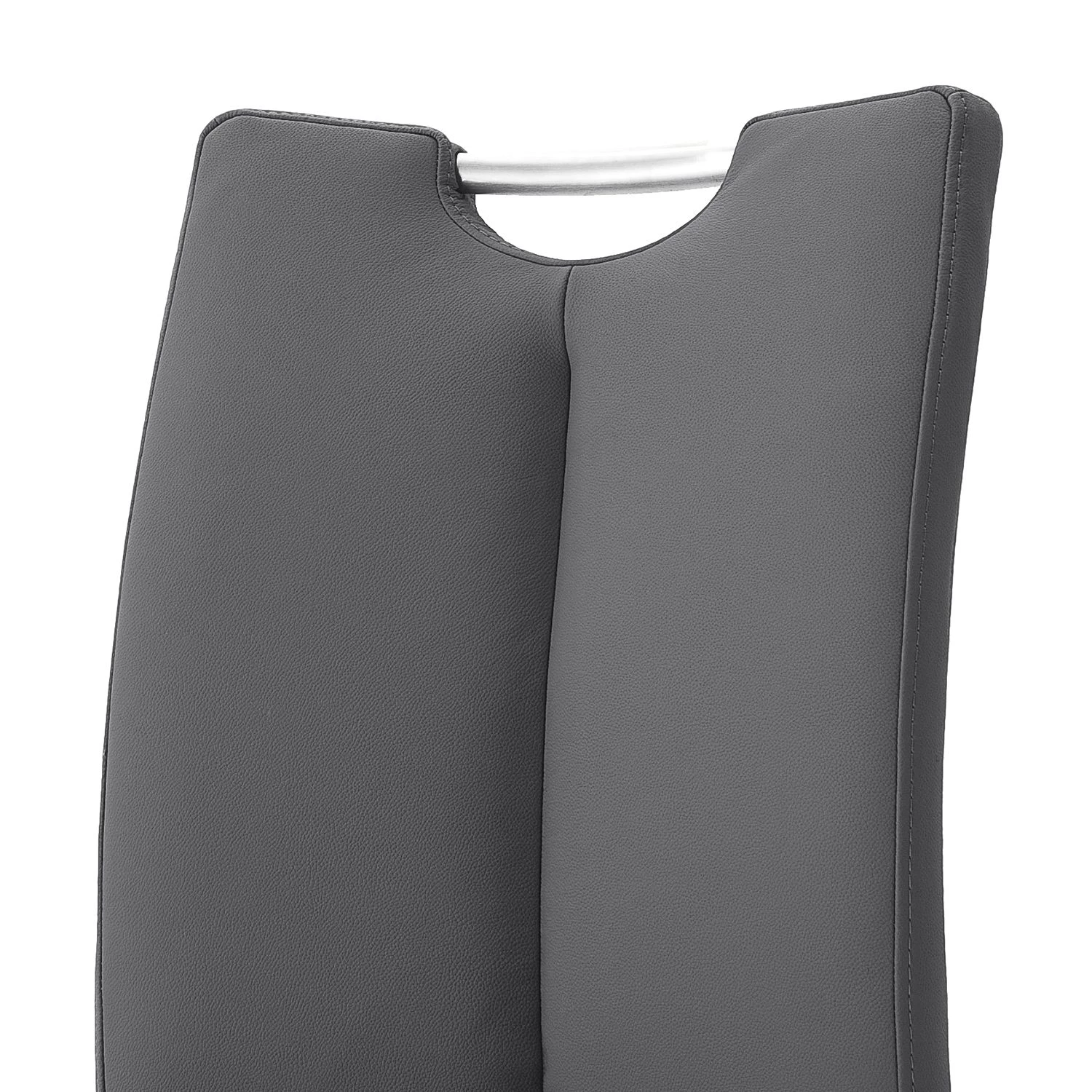 Loftscape Chaises cantilever Anamela I (lot de 2) - Imitation cuir / Acier inoxydable - Argenté - Gris 5 Loftscape Chaises cantilever Anamela I (lot de 2) - Imitation cuir / Acier inoxydable - Argenté - Gris – Image 3