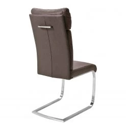 Loftscape Chaises cantilever Sarena (lot de 2) - Microfibre / Acier inoxydable - Argenté - Marron vieilli -Chaises Soldes 2022 1000129678 180906 07255338 GALLERYIMAGES P000000001000129678