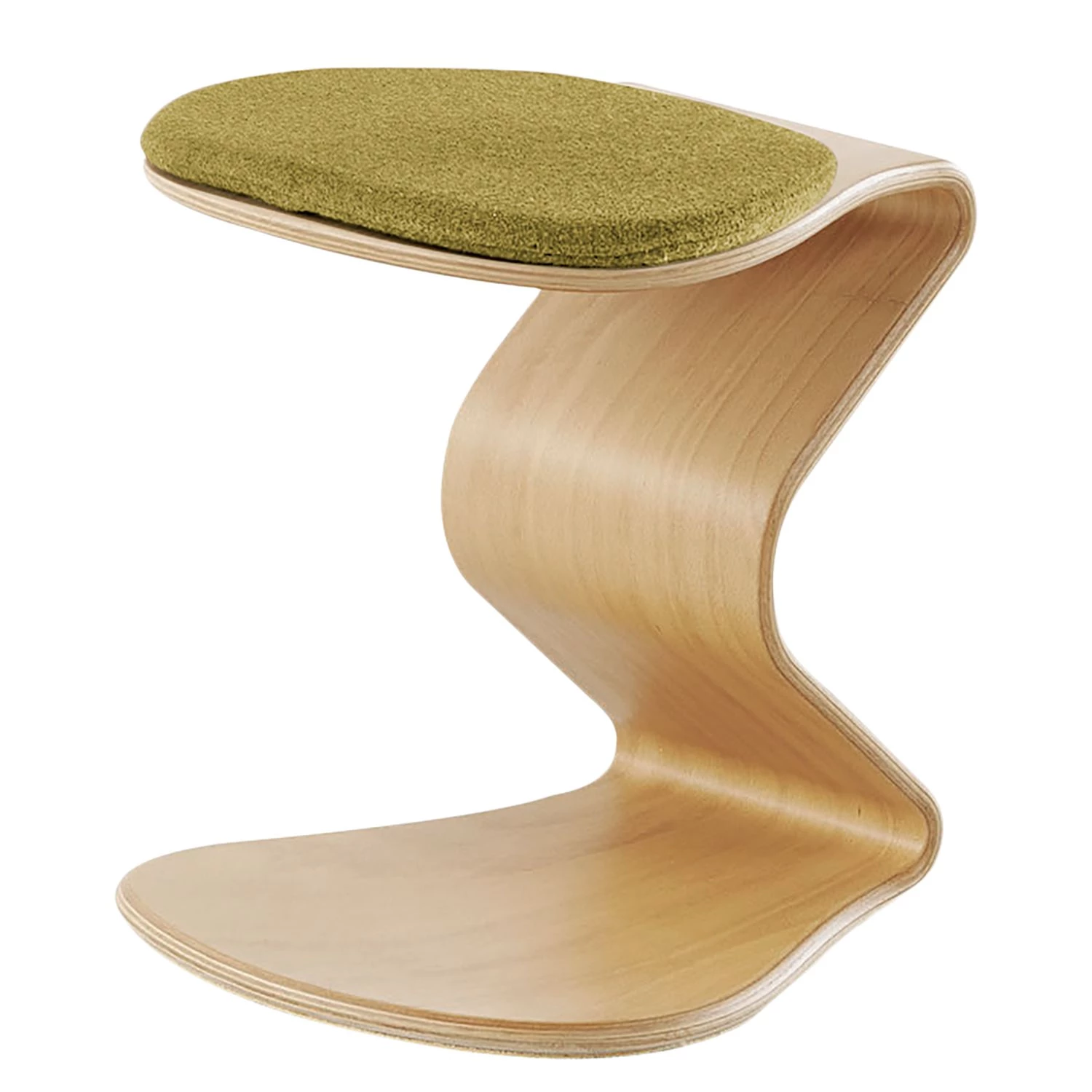 Mayer Sitzmöbel Tabouret myERCOLINO - Laine de Laneve / Placage en bois véritable - Jaune olive 3 Mayer Sitzmöbel Tabouret myERCOLINO - Laine de Laneve / Placage en bois véritable - Jaune olive