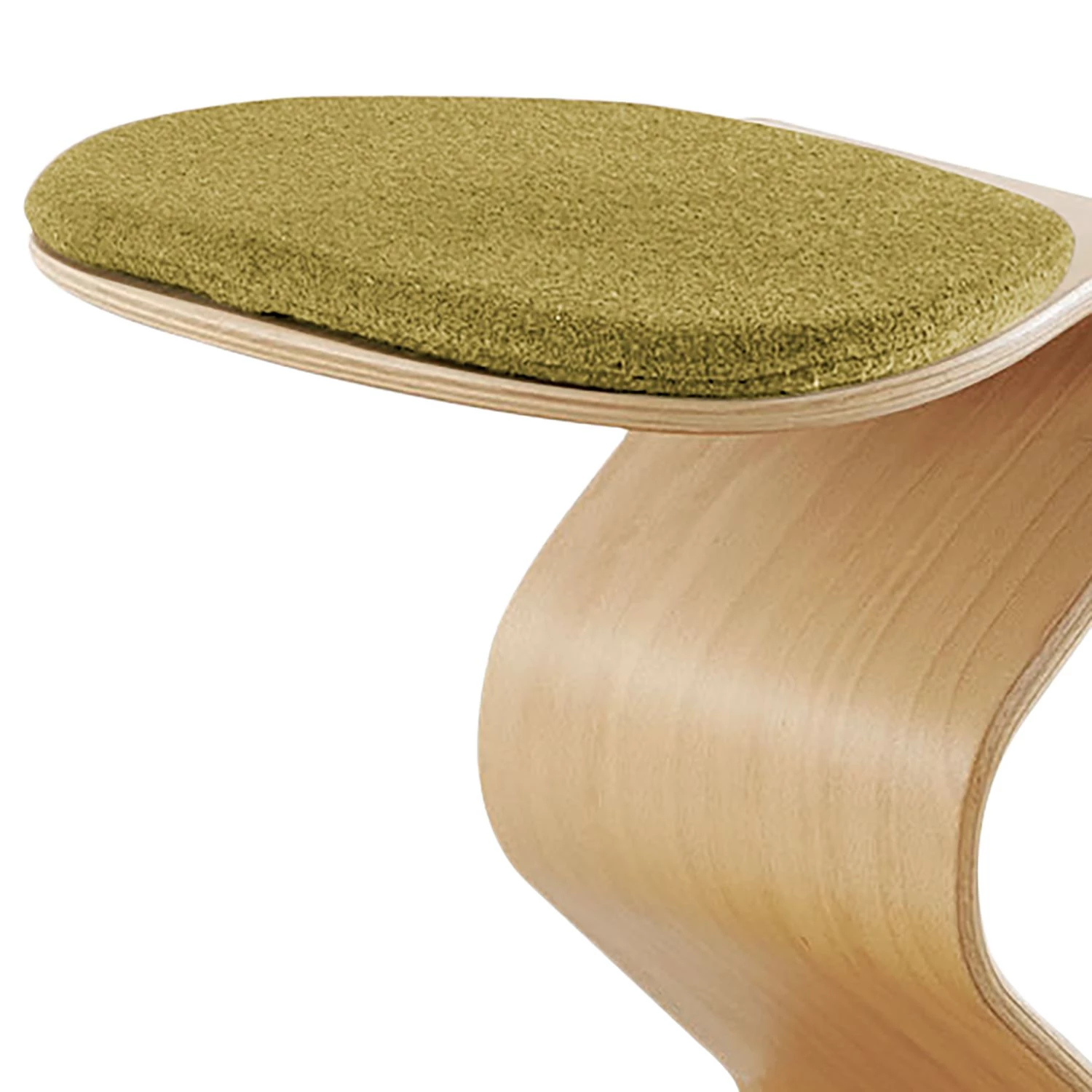 Mayer Sitzmöbel Tabouret myERCOLINO - Laine de Laneve / Placage en bois véritable - Jaune olive 4 Mayer Sitzmöbel Tabouret myERCOLINO - Laine de Laneve / Placage en bois véritable - Jaune olive – Image 2