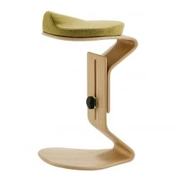 Mayer Sitzmöbel Tabouret myERCOLINO - Laine de Laneve / Placage en bois véritable - Jaune olive