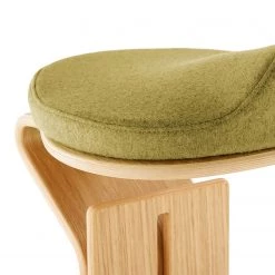 Mayer Sitzmöbel Tabouret myERCOLINO - Laine de Laneve / Placage en bois véritable - Jaune olive -Chaises Soldes 2022 1000137074 181116 132420266 GALLERYIMAGES P000000001000137074