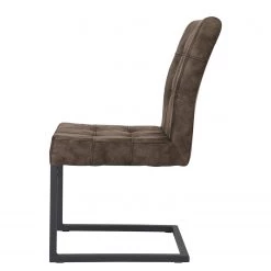 Loftscape Chaises cantilever Clyde (lot de 2) - Microfibre / Acier - Taupe vintage / Anthracite -Chaises Soldes 2022 1000138395 201204 14524100008 DETAILS P000000001000138395