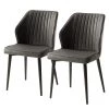Ars manufacti Chaises Watson (lot de 2) - Imitation cuir / Acier - Noir - Gris vintage -Chaises Soldes 2022 1000151924 190905 09335800029 IMAGE P000000001000151924