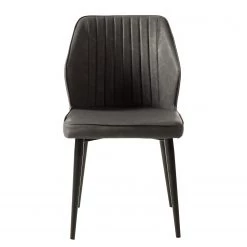 Ars manufacti Chaises Watson (lot de 2) - Imitation cuir / Acier - Noir - Gris vintage -Chaises Soldes 2022 1000151924 190905 09335800032 DETAILS P000000001000151924