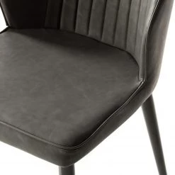 Ars manufacti Chaises Watson (lot de 2) - Imitation cuir / Acier - Noir - Gris vintage -Chaises Soldes 2022 1000151924 190905 09335800035 DETAILS P000000001000151924