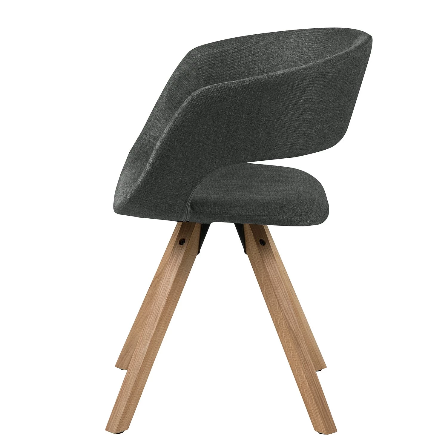 Mørteens Chaise à accoudoirs Buggio - Tissu / Hévéa massif - Tissu Cors: Gris foncé - 1 chaise 7 Mørteens Chaise à accoudoirs Buggio - Tissu / Hévéa massif - Tissu Cors: Gris foncé - 1 chaise – Image 5