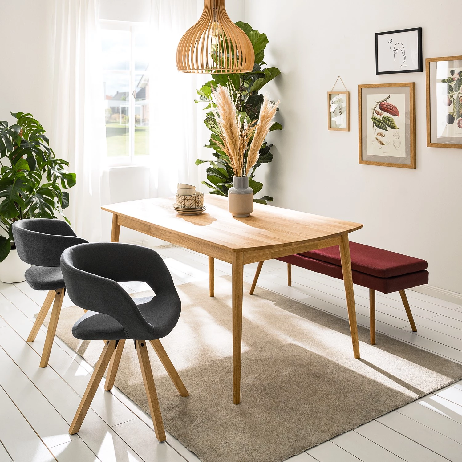 Mørteens Chaise à accoudoirs Buggio - Tissu / Hévéa massif - Tissu Cors: Gris foncé - 1 chaise 4 Mørteens Chaise à accoudoirs Buggio - Tissu / Hévéa massif - Tissu Cors: Gris foncé - 1 chaise – Image 2