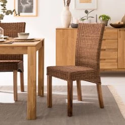 Wolf-Möbel Chaises Bali II (lot de 2) - Rotin / Bois de suar massif - Marron / Suar -Chaises Soldes 2022 1000164657 190909 12382000014 MOOD DETAILS P000000001000164657 mood